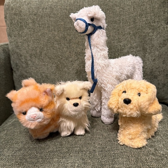 American Girl Other - American Doll Pets Pomeranian Labrador Dogs Puppy Cat Llama Lot Of 4 Toys Plush